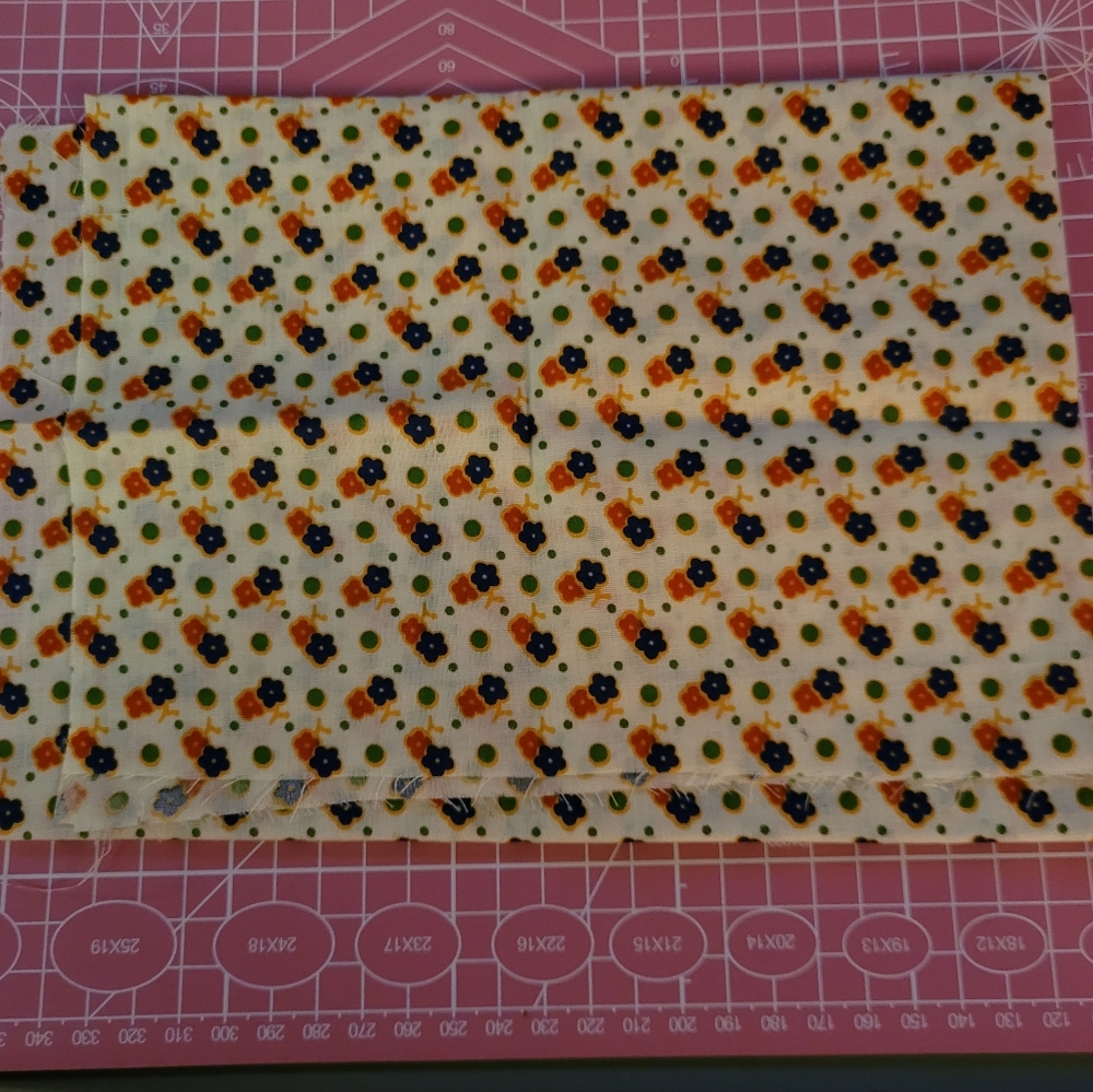 Vintage Floral Patterned Fabric Similar to Calico 18" X 20" Scrap Remnant
